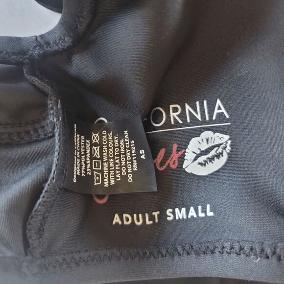 California kisses womens black bikini top open back tie front size S - Picture 6 of 6